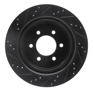 Ford F-150 Brake Rotor (1) - Rear Right - R1 Concepts - Drilled & Slotted - Black - `12-`20